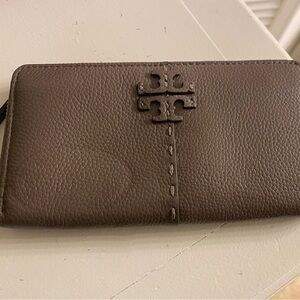 Tory Burch Dark Brown Leather Clutch